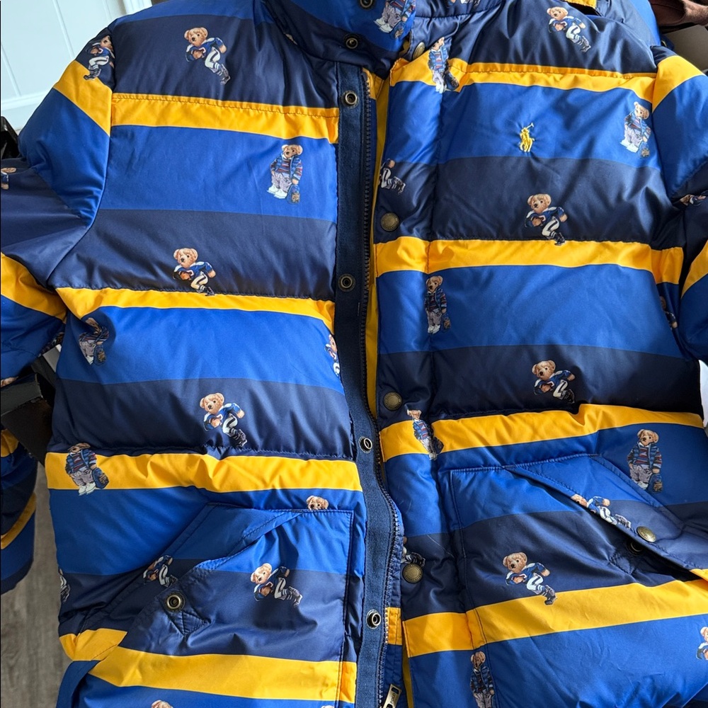 Polo Ralph Lauren Blue and Yellow Jacket with Bear Design